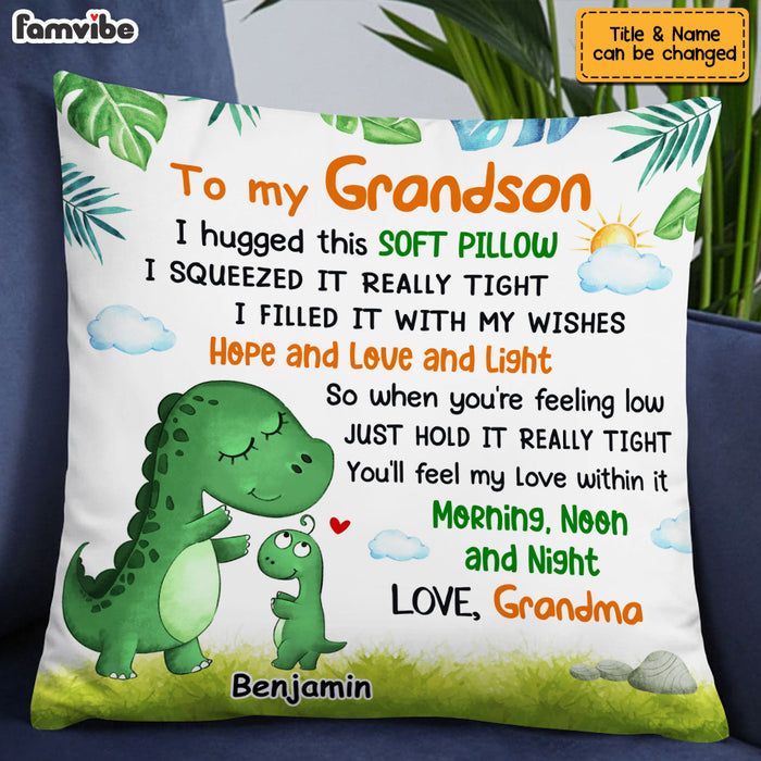 Personalized Grandson Dinosaur Pillow OB81 85O53 1