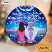 Personalized Memo Miss You Beyond The Stars Circle Ornament OB62 32O34 thumb 1