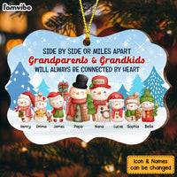 Personalized Grandparents And Grandkids Snowman Benelux Ornament OB62 30O53 thumb 1