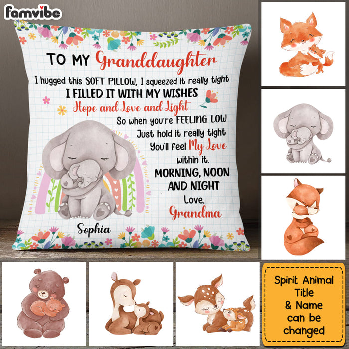 Personalized Granddaughter Hug This Animals Pillow OB62 23O53 1
