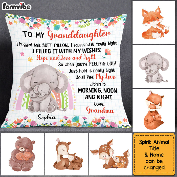Personalized Granddaughter Hug This Animals Pillow OB62 23O53 1