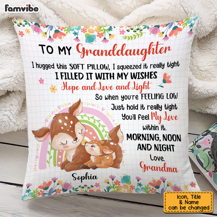 Personalized Granddaughter Hug This Animals Pillow OB62 23O53 1