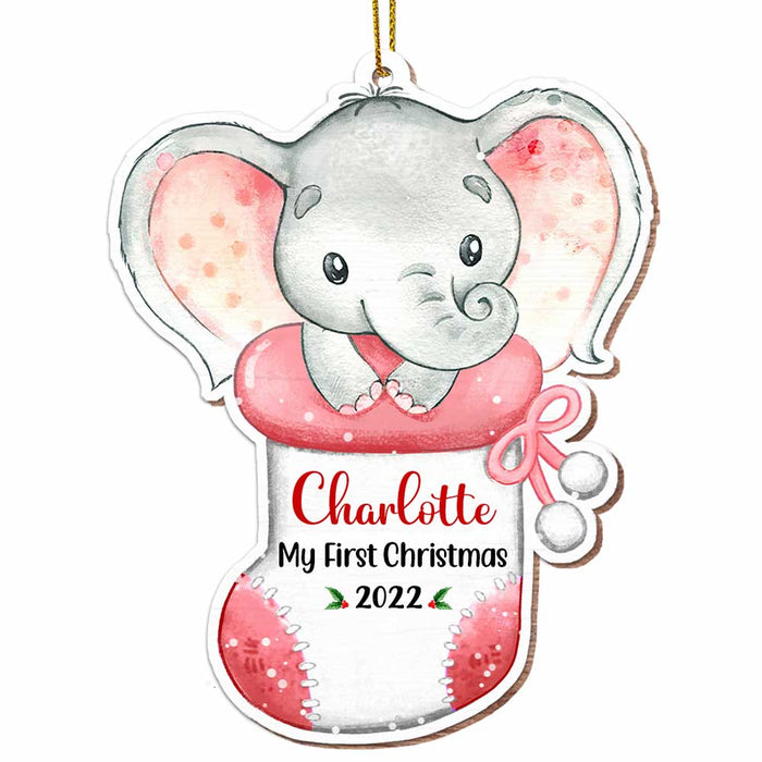 Personalized Elephant Baby First Christmas Ornament OB63 30O47 1