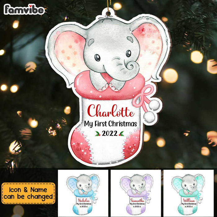 Personalized Elephant Baby First Christmas Ornament OB63 30O47 1