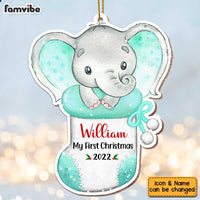 Personalized Elephant Baby First Christmas Ornament OB63 30O47 thumb 1