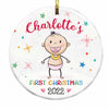 Personalized Baby First Christmas Circle Ornament OB63 36O28 1