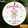 Personalized Baby First Christmas Circle Ornament OB63 36O28 1