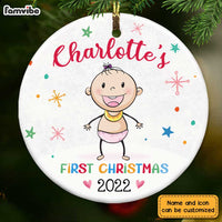 Personalized Baby First Christmas Circle Ornament OB63 36O28 thumb 1