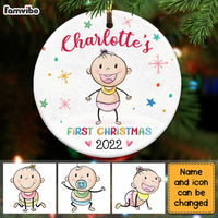 Personalized Baby First Christmas Circle Ornament OB63 36O28 thumb 1