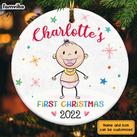 Personalized Baby First Christmas Circle Ornament OB63 36O28 thumb 1