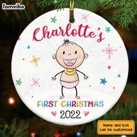 Personalized Baby First Christmas Circle Ornament OB63 36O28 thumb 1