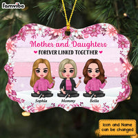 Personalized Pink Christmas Mother Daughter Forever Linked Benelux Ornament OB63 23O47 thumb 1