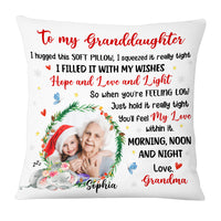 Personalized To My Granddaughter Elephant Christmas Photo Hug This Pillow OB71 32O53 thumb 1