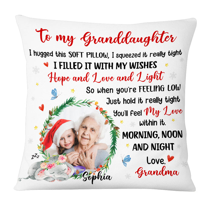 Personalized Snowman Granddaughter Christmas Pillow NB102 85O57 - Famvibe