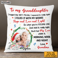 Personalized To My Granddaughter Elephant Christmas Photo Hug This Pillow OB71 32O53 thumb 1