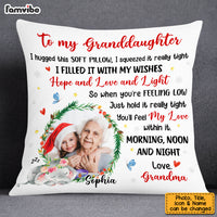 Personalized To My Granddaughter Elephant Christmas Photo Hug This Pillow OB71 32O53 thumb 1