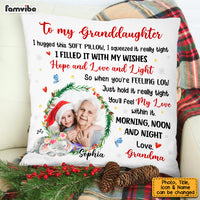 Personalized To My Granddaughter Elephant Christmas Photo Hug This Pillow OB71 32O53 thumb 1