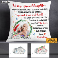 Personalized To My Granddaughter Elephant Christmas Photo Hug This Pillow OB71 32O53 thumb 1