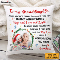 Personalized To My Granddaughter Elephant Christmas Photo Hug This Pillow OB71 32O53 thumb 1