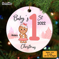 Personalized Baby First Christmas Gingerbread Circle Ornament OB72 32O67 thumb 1