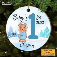 Personalized Baby First Christmas Gingerbread Circle Ornament OB72 32O67 thumb 1