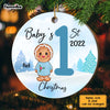 Personalized Baby First Christmas Gingerbread Circle Ornament OB72 32O67 1