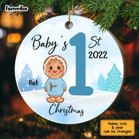 Personalized Baby First Christmas Gingerbread Circle Ornament OB72 32O67 thumb 1