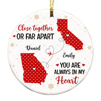 Personalized Long Distance Close Together Or Far Apart Circle Ornament OB71 23O53 thumb 1