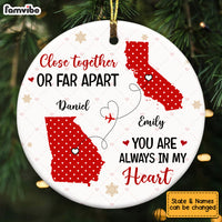 Personalized Long Distance Close Together Or Far Apart Circle Ornament OB71 23O53 thumb 1