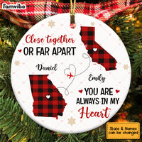 Personalized Long Distance Close Together Or Far Apart Circle Ornament OB71 23O53 thumb 1