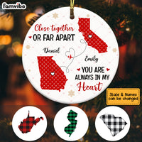 Personalized Long Distance Close Together Or Far Apart Circle Ornament OB71 23O53 thumb 1