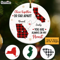 Personalized Long Distance Close Together Or Far Apart Circle Ornament OB71 23O53 thumb 1