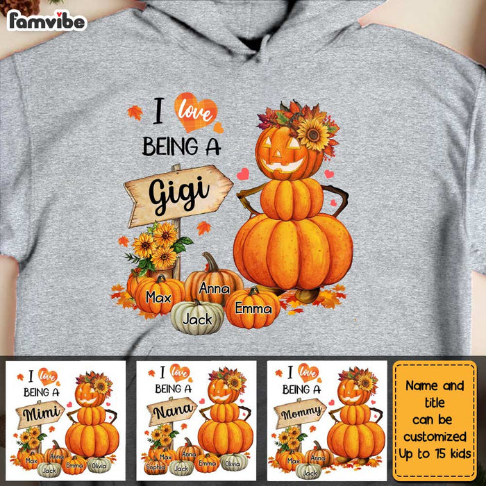 Personalized Fall Grandma Pumpkin Shirt - Hoodie - Sweatshirt OB64 23O28 1