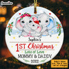 Personalized Elephant Baby First Christmas Circle Ornament OB73 32O53 1
