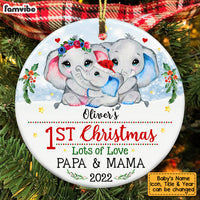 Personalized Elephant Baby First Christmas Circle Ornament OB73 32O53 thumb 1