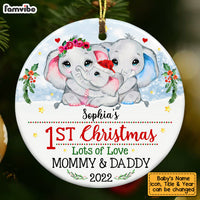Personalized Elephant Baby First Christmas Circle Ornament OB73 32O53 thumb 1