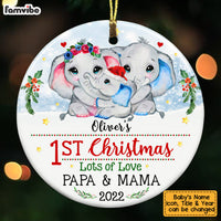 Personalized Elephant Baby First Christmas Circle Ornament OB73 32O53 thumb 1