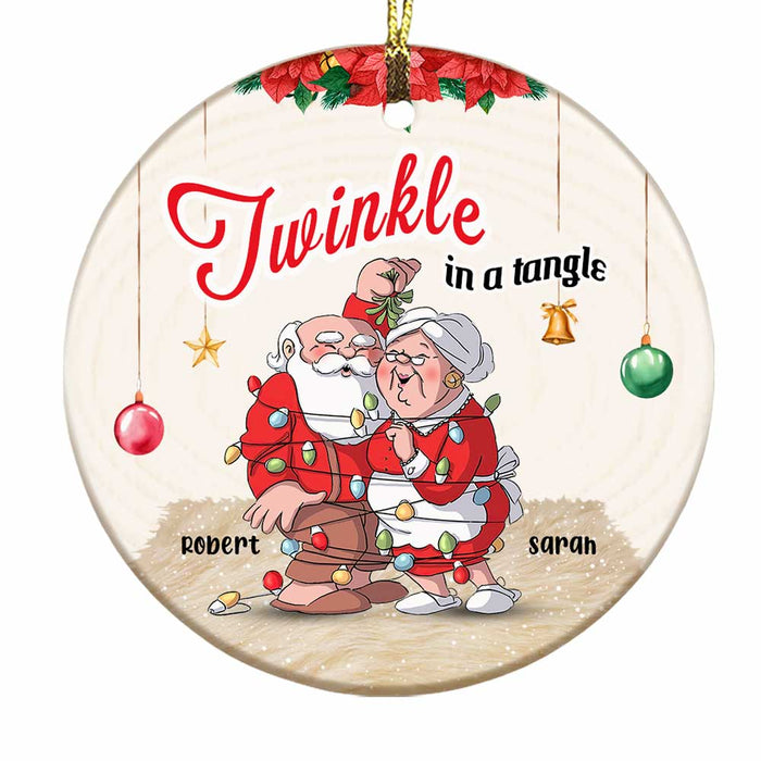 Personalized Old couple Twinkle In A Tangle Circle Ornament OB84 36O67 1