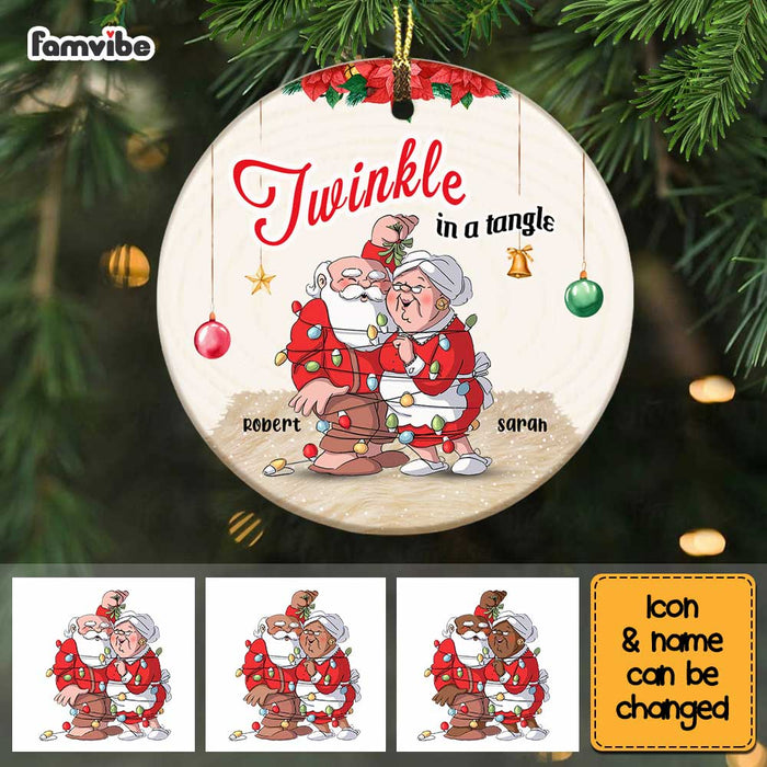 Personalized Old couple Twinkle In A Tangle Circle Ornament OB84 36O67 1