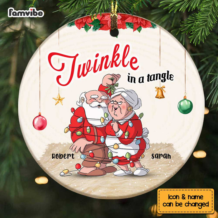 Personalized Old couple Twinkle In A Tangle Circle Ornament OB84 36O67 1