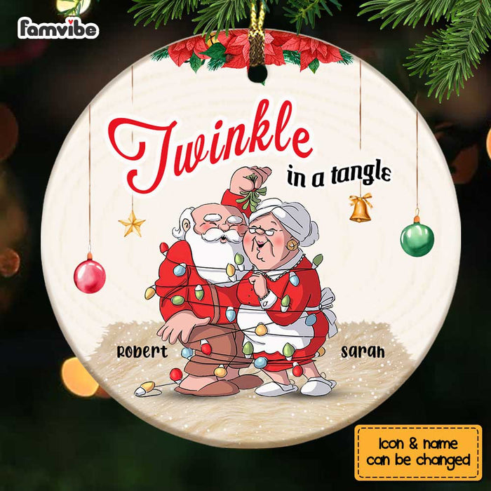 Personalized Old couple Twinkle In A Tangle Circle Ornament OB84 36O67 1