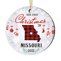 Personalized First Christmas Circle Ornament OB202 36O28 thumb 1