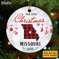 Personalized First Christmas Circle Ornament OB202 36O28 thumb 1