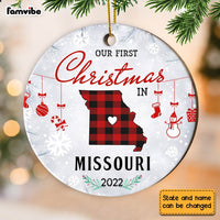 Personalized First Christmas Circle Ornament OB202 36O28 thumb 1
