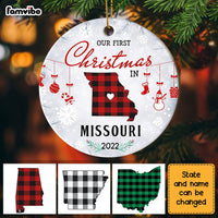Personalized First Christmas Circle Ornament OB202 36O28 thumb 1