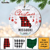 Personalized First Christmas Circle Ornament OB202 36O28 thumb 1