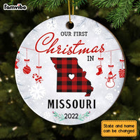 Personalized First Christmas Circle Ornament OB202 36O28 thumb 1