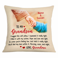 Personalized To My Grandson Hold Hand Pillow OB102 36O34 thumb 1