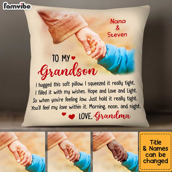 Personalized Gift For Grandson Baby Shark Hug This Pillow 27887 - Famvibe