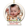 Personalized Baby First Christmas Photo Circle Ornament OB72 85O28 1
